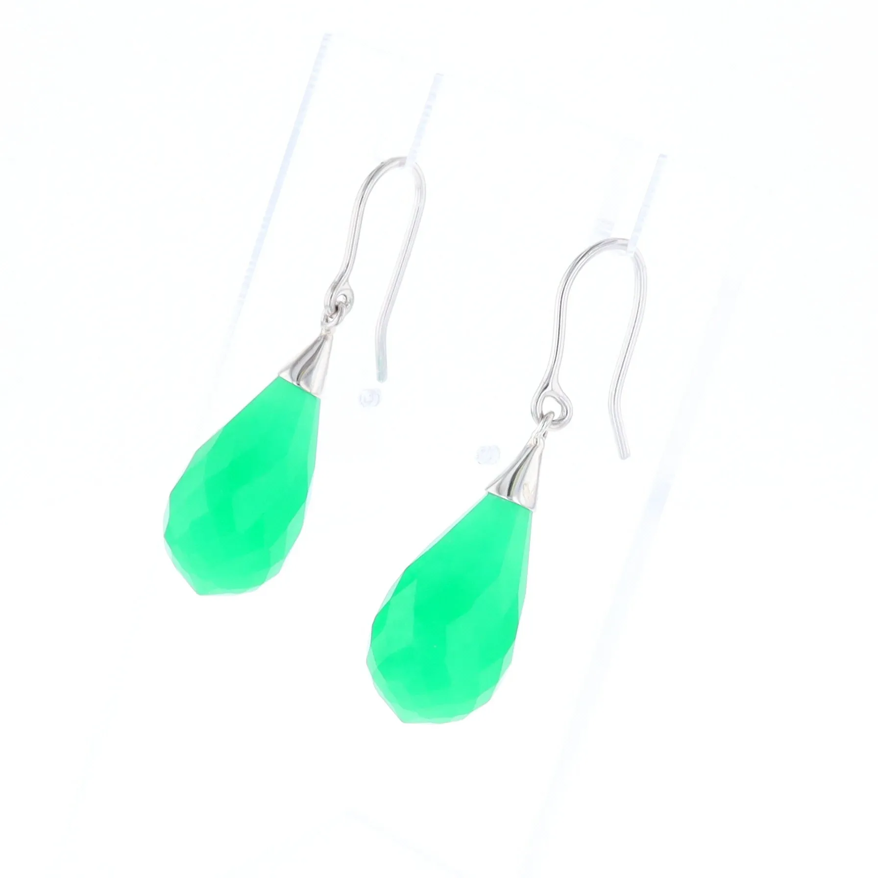 Teardrop Green Briolette Earrings