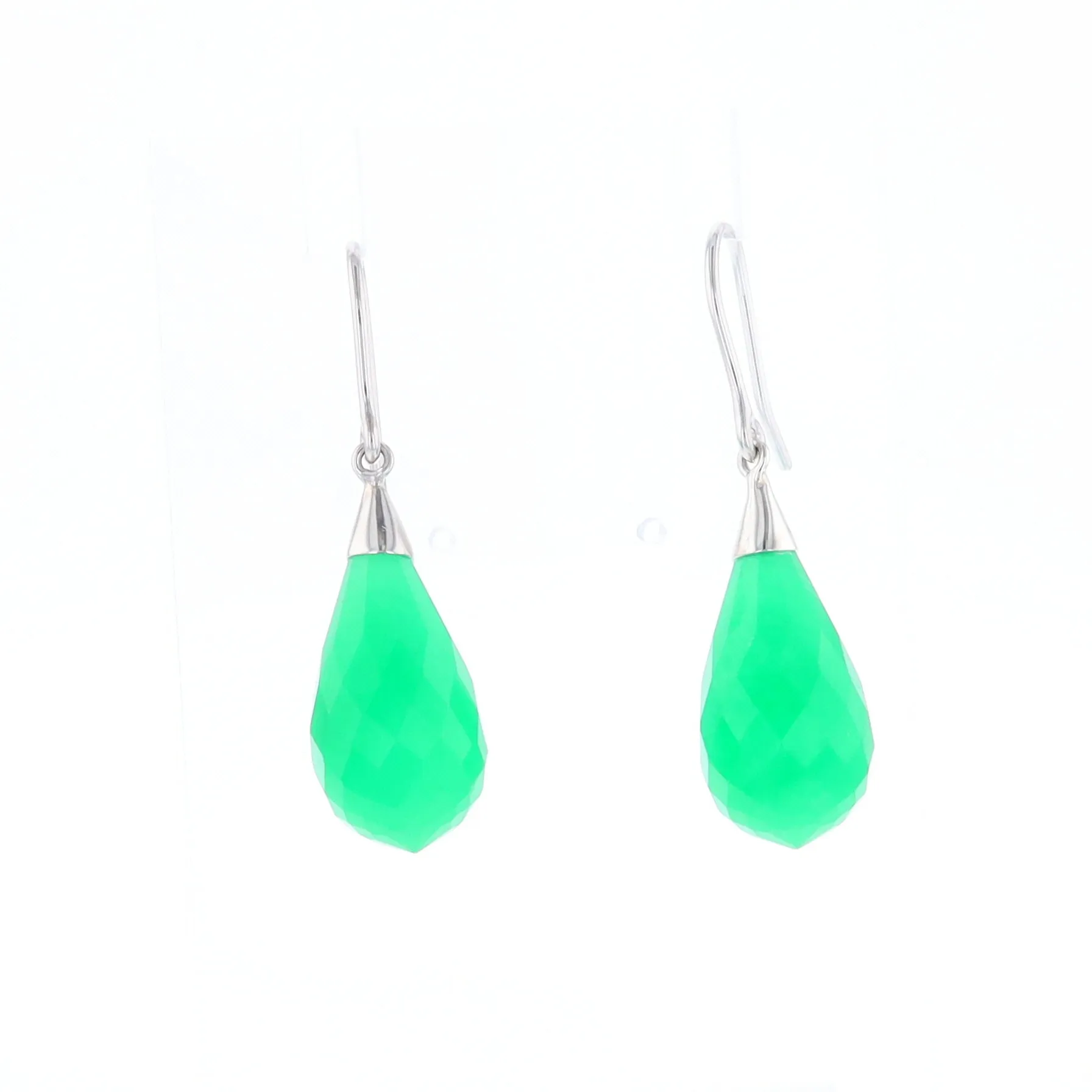 Teardrop Green Briolette Earrings