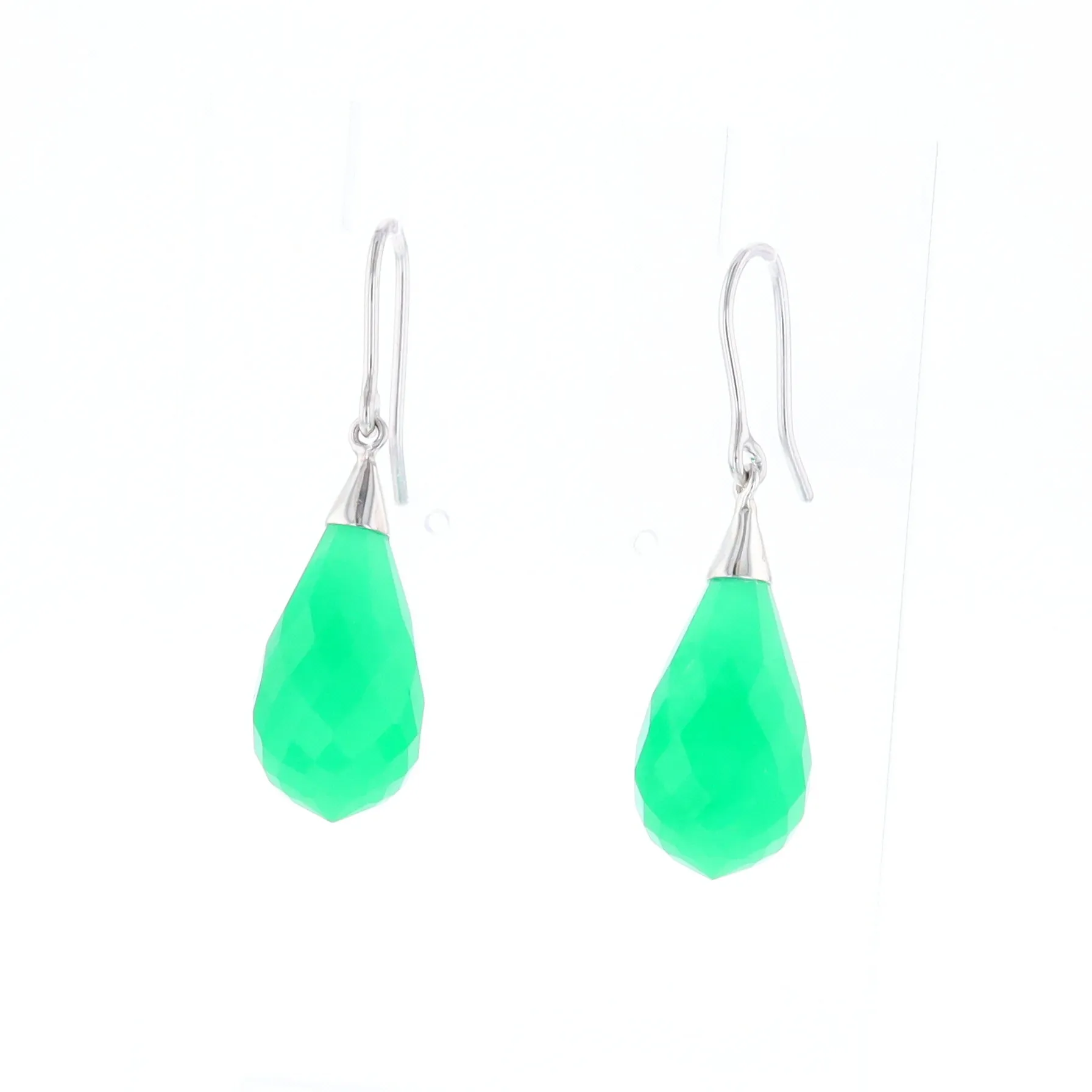 Teardrop Green Briolette Earrings