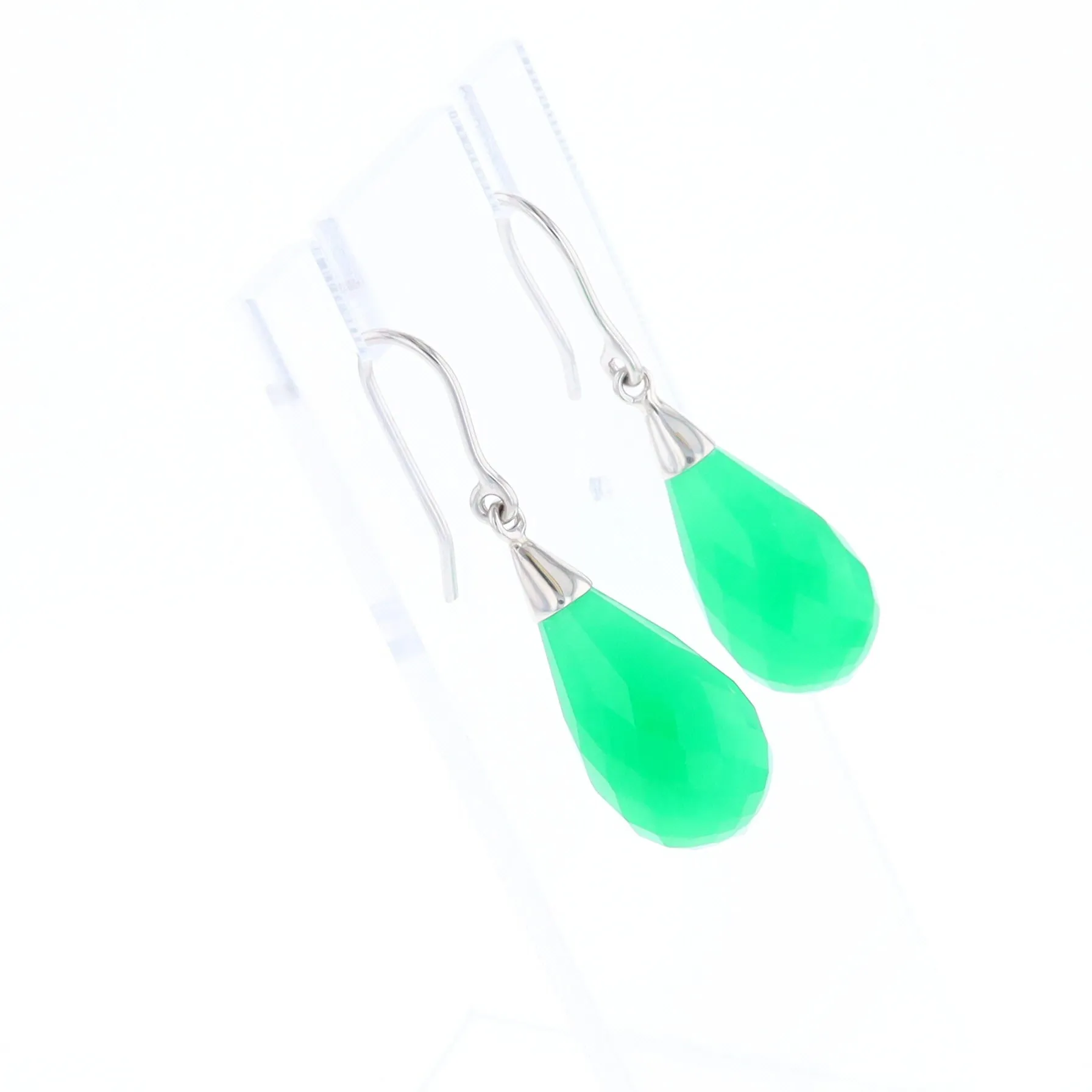 Teardrop Green Briolette Earrings