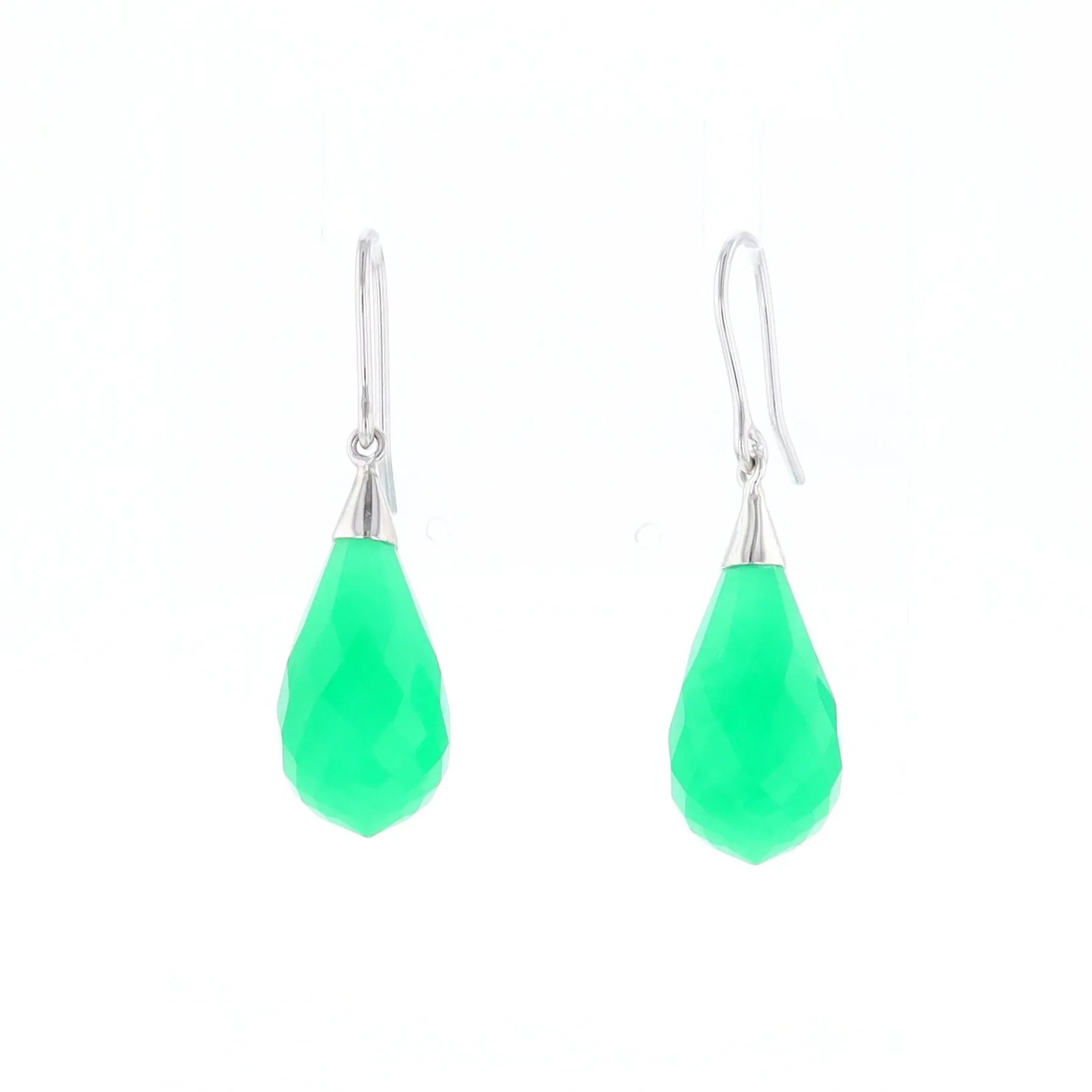 Teardrop Green Briolette Earrings