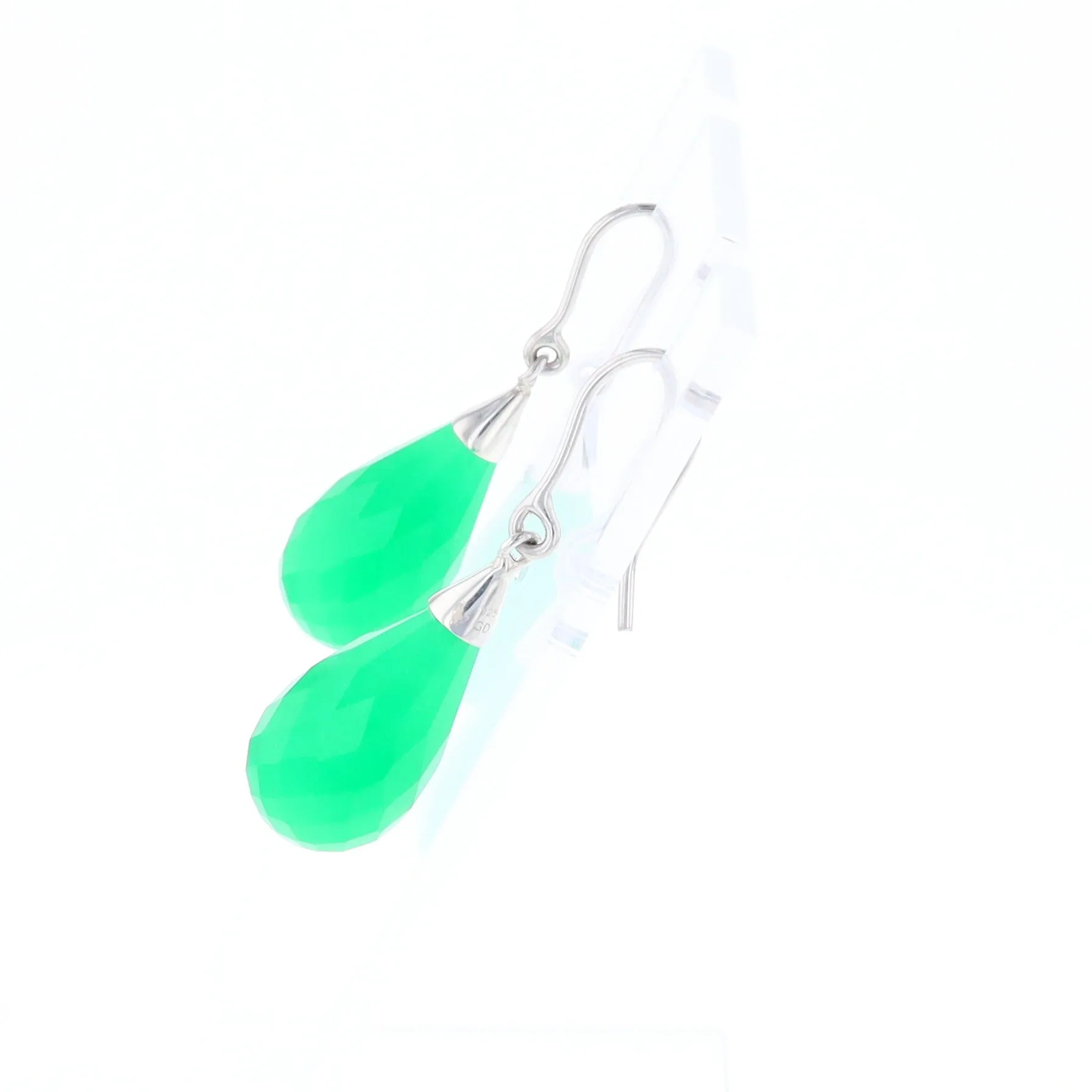 Teardrop Green Briolette Earrings