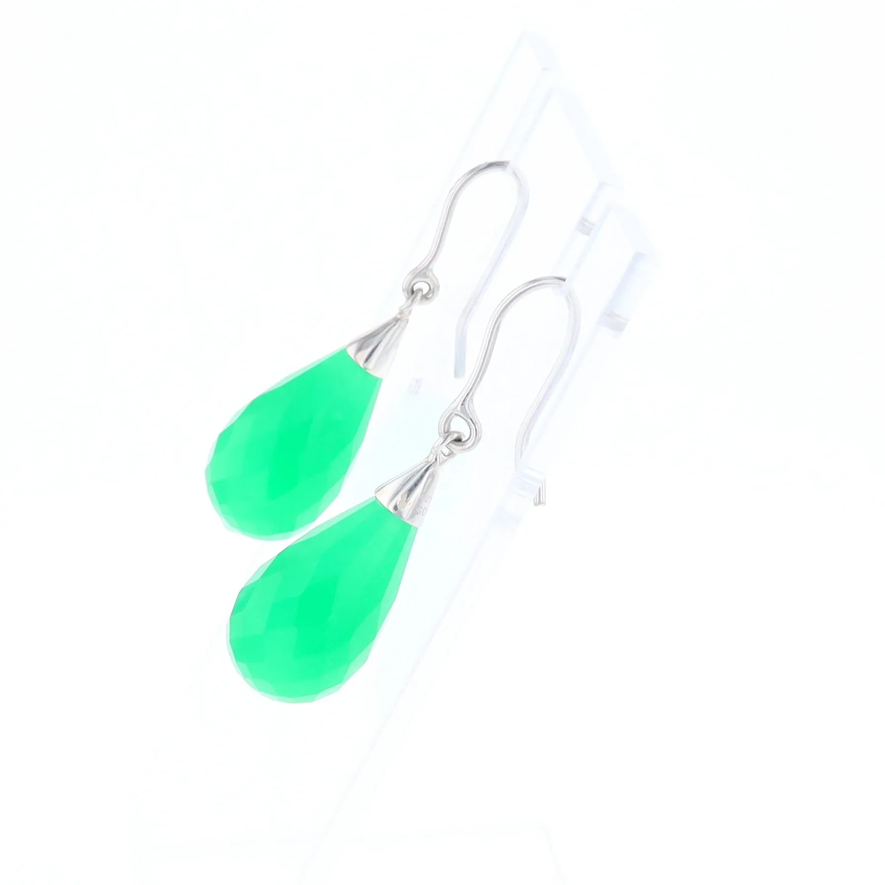 Teardrop Green Briolette Earrings