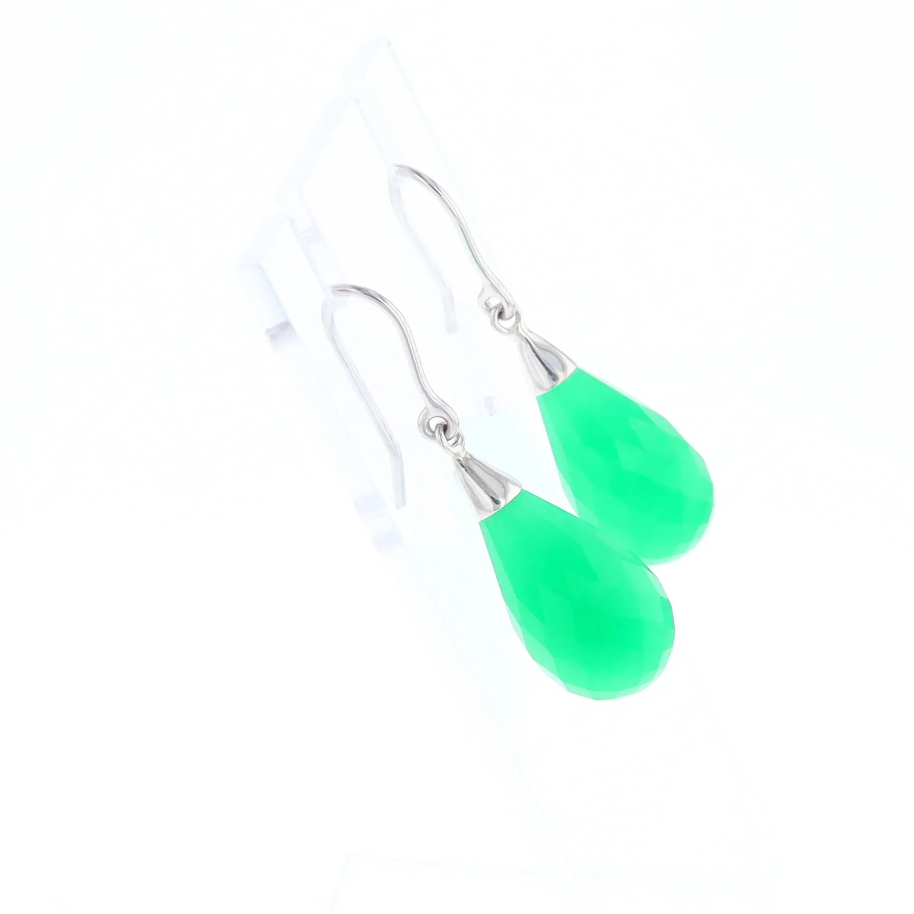 Teardrop Green Briolette Earrings