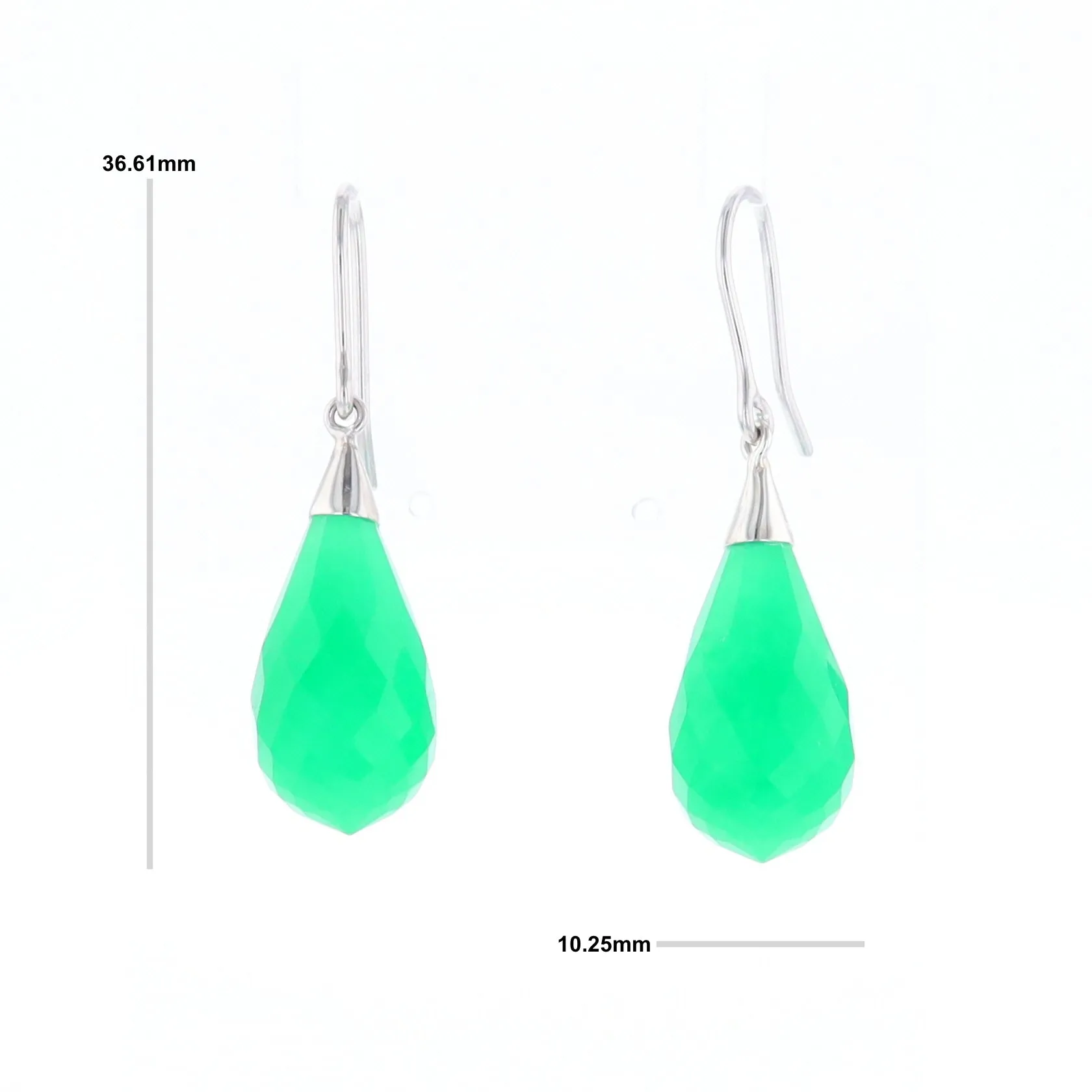 Teardrop Green Briolette Earrings