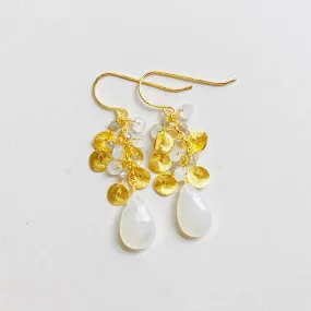 The Aurora Earring - White Chalcedony