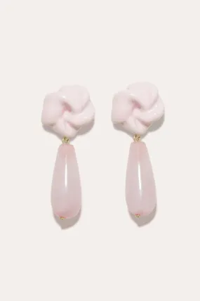 The Depths of Time - Rose Quartz and Enamel Recycled Gold Vermeil Earrings