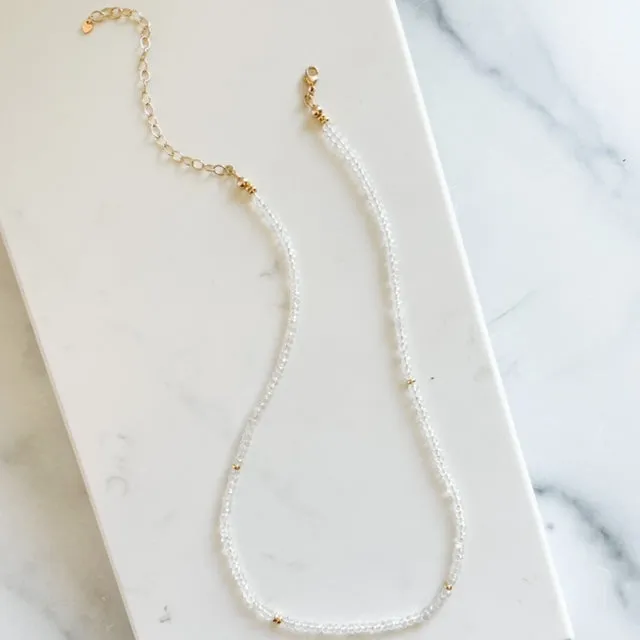 Theia Necklace in Clear Quartz