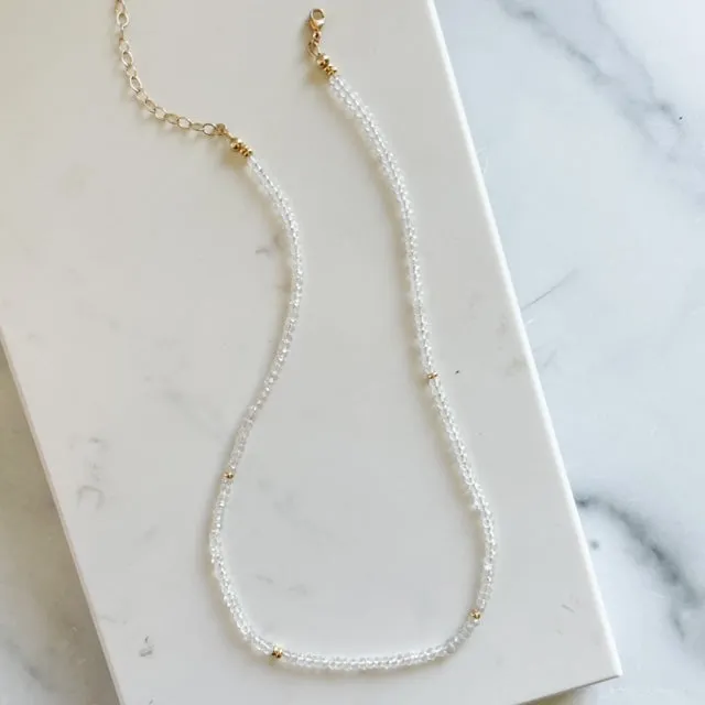 Theia Necklace in Clear Quartz