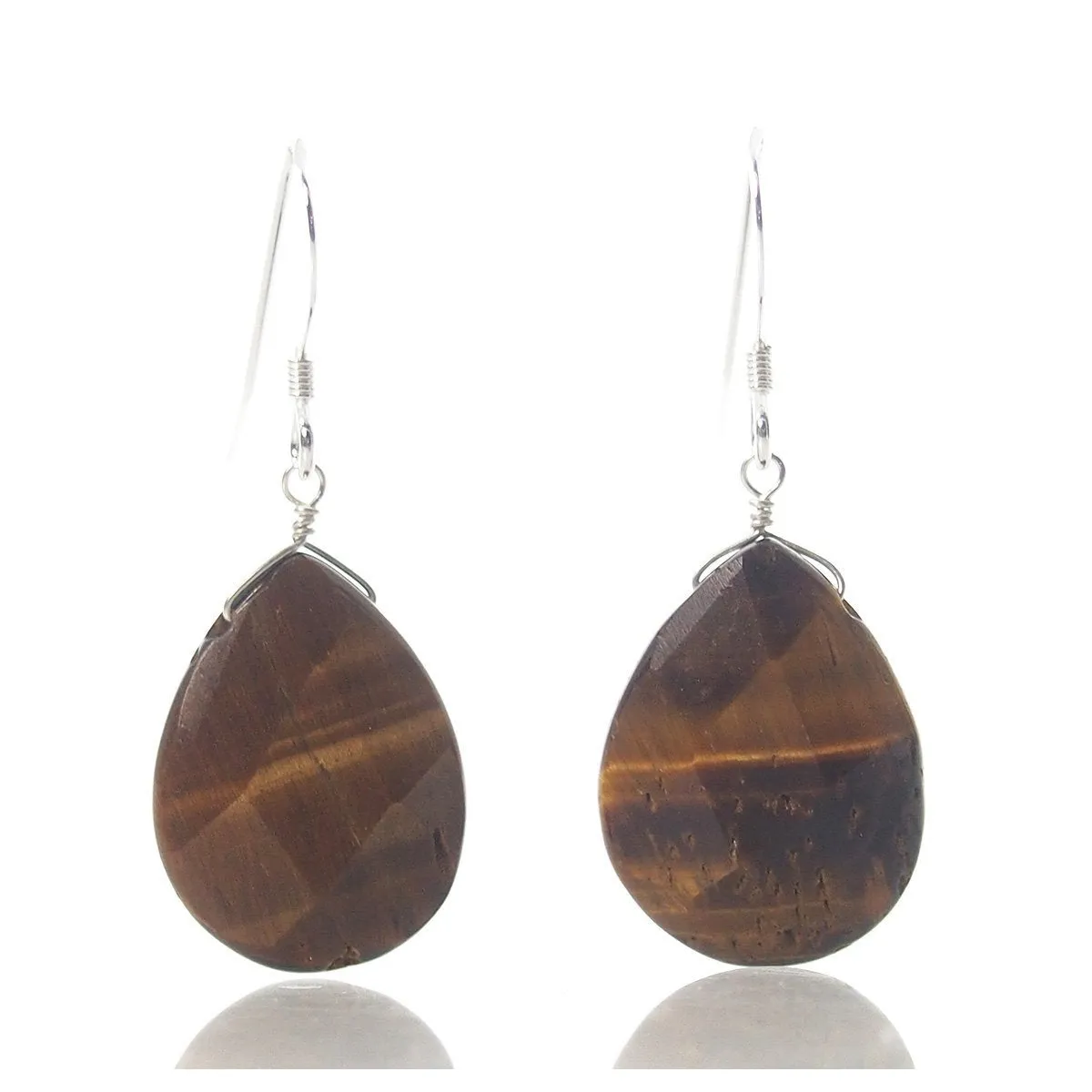 Tiger's Eye Earrings with Sterling Silver French Earwires