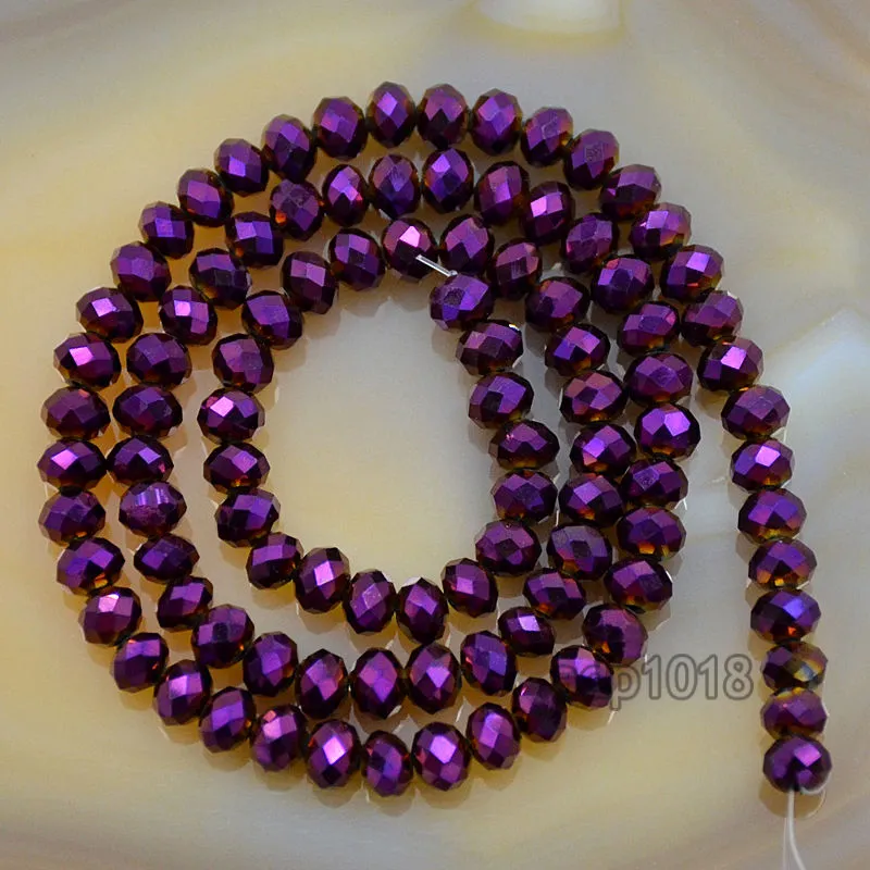 Top Quality Czech Crystal Faceted Rondelle Beads on a 15" Strand 2x3mm