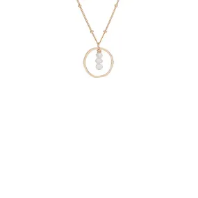 Treble Three Pearls Necklace in Gold Fill