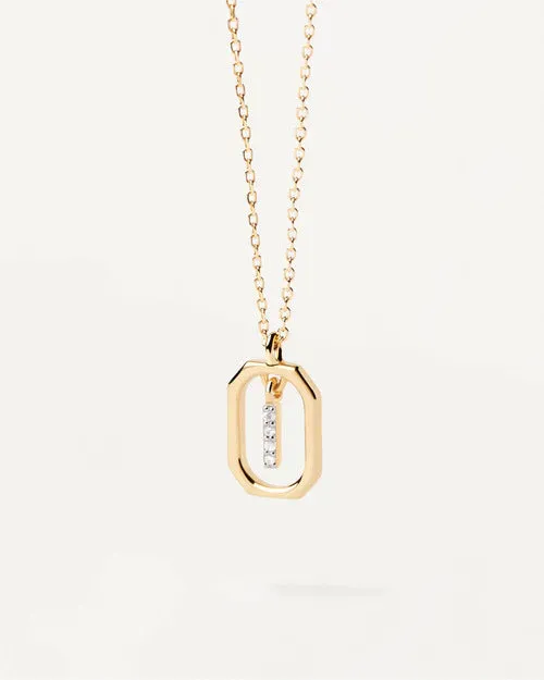 Trendy and hot-selling 18k gold English letter micro-paved zircon pendant color-coded gold-plated light luxury necklace