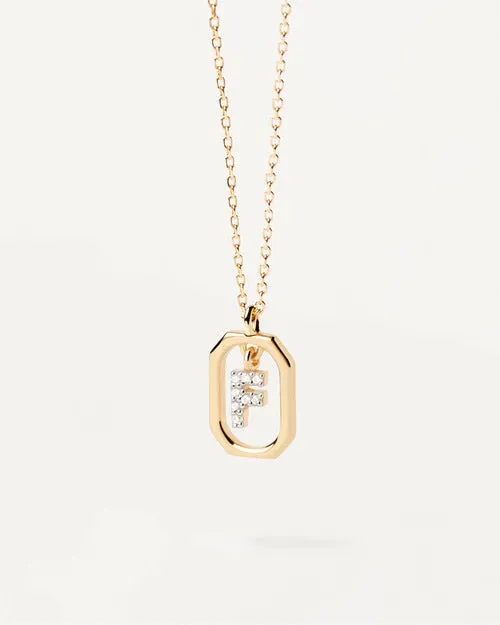 Trendy and hot-selling 18k gold English letter micro-paved zircon pendant color-coded gold-plated light luxury necklace