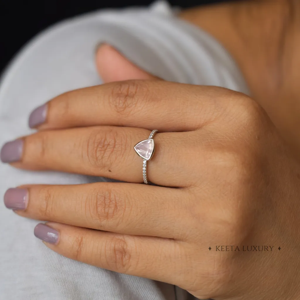 Trillion Tango - Rose Quartz Ring