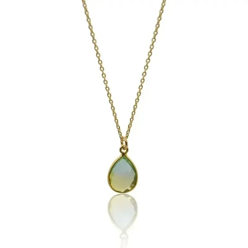 Tropical Aura Drop Gold Necklace