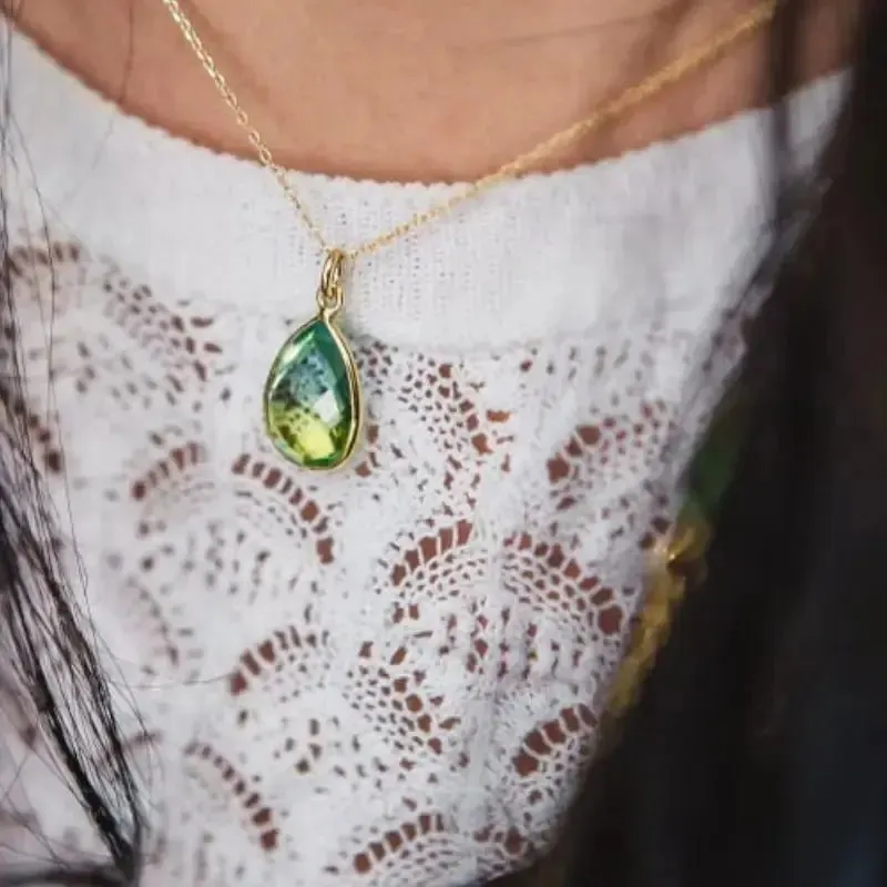 Tropical Aura Drop Gold Necklace