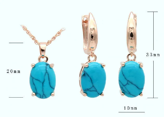 Turquoise Necklace and Earring Set, Teardrop Gift, Festival, Hippie, Gift for Girl, Grunge Jewelry, Beach, Hippie Jewellery, Dainty Pendant