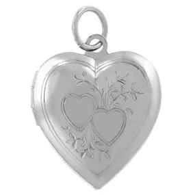 Two Hearts Locket, Rhodium