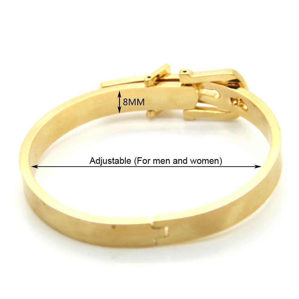 Unisex Women/Men Jewelry Wholesale 4 Colors Real Platinum/18K Gold Plated Round Trendy Belt Bracelets Bangles