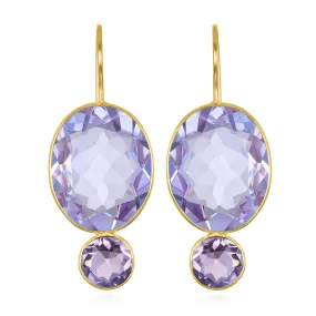 Valencia Grand Oval Earring-Lilac Gold