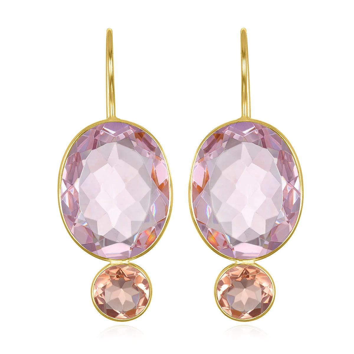 Valencia Grand Oval Earring-Peony Gold