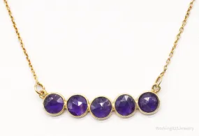 Vintage Amethyst Gold Vermeil Sterling Silver Necklace