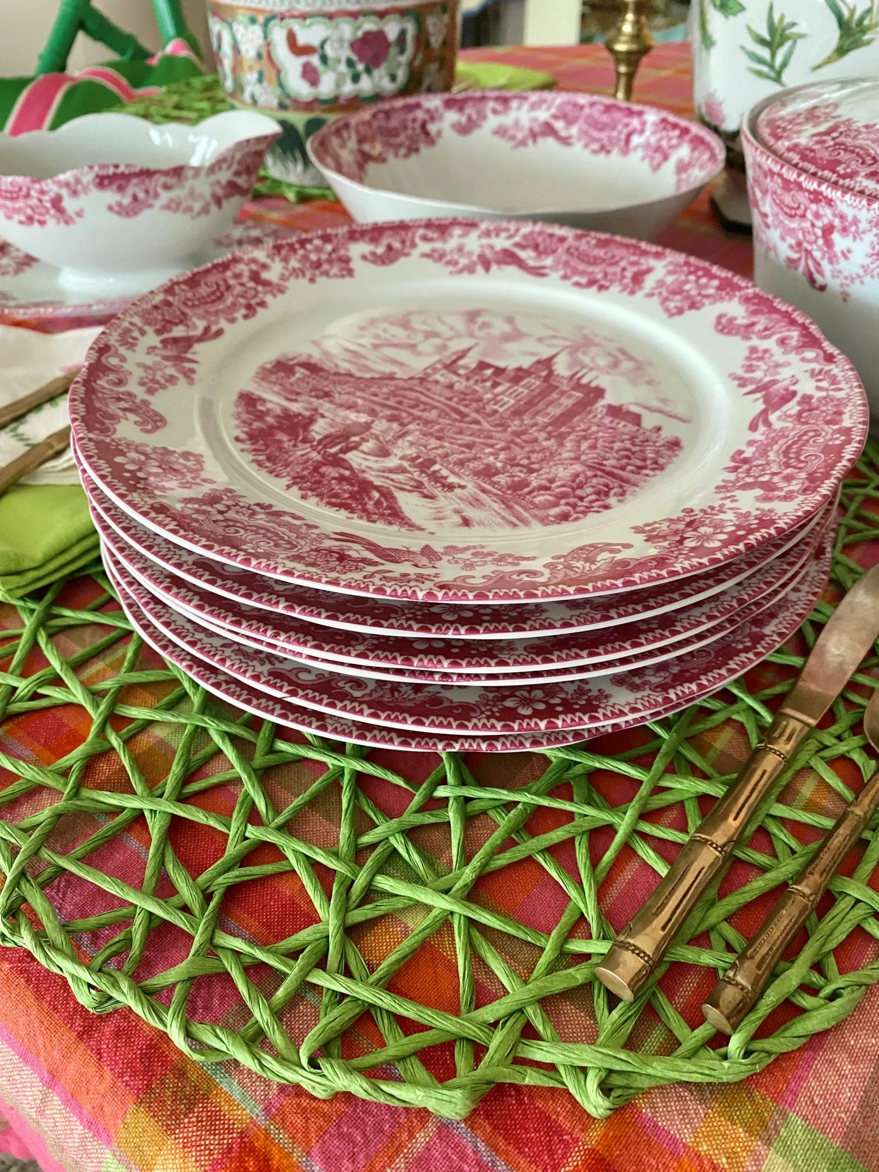 Vintage China - 11 Piece Set of Vintage 1960's Bavarian Pink Diadem China