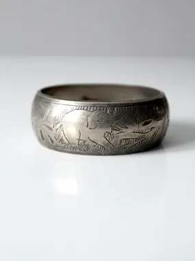 vintage etched bangle bracelet