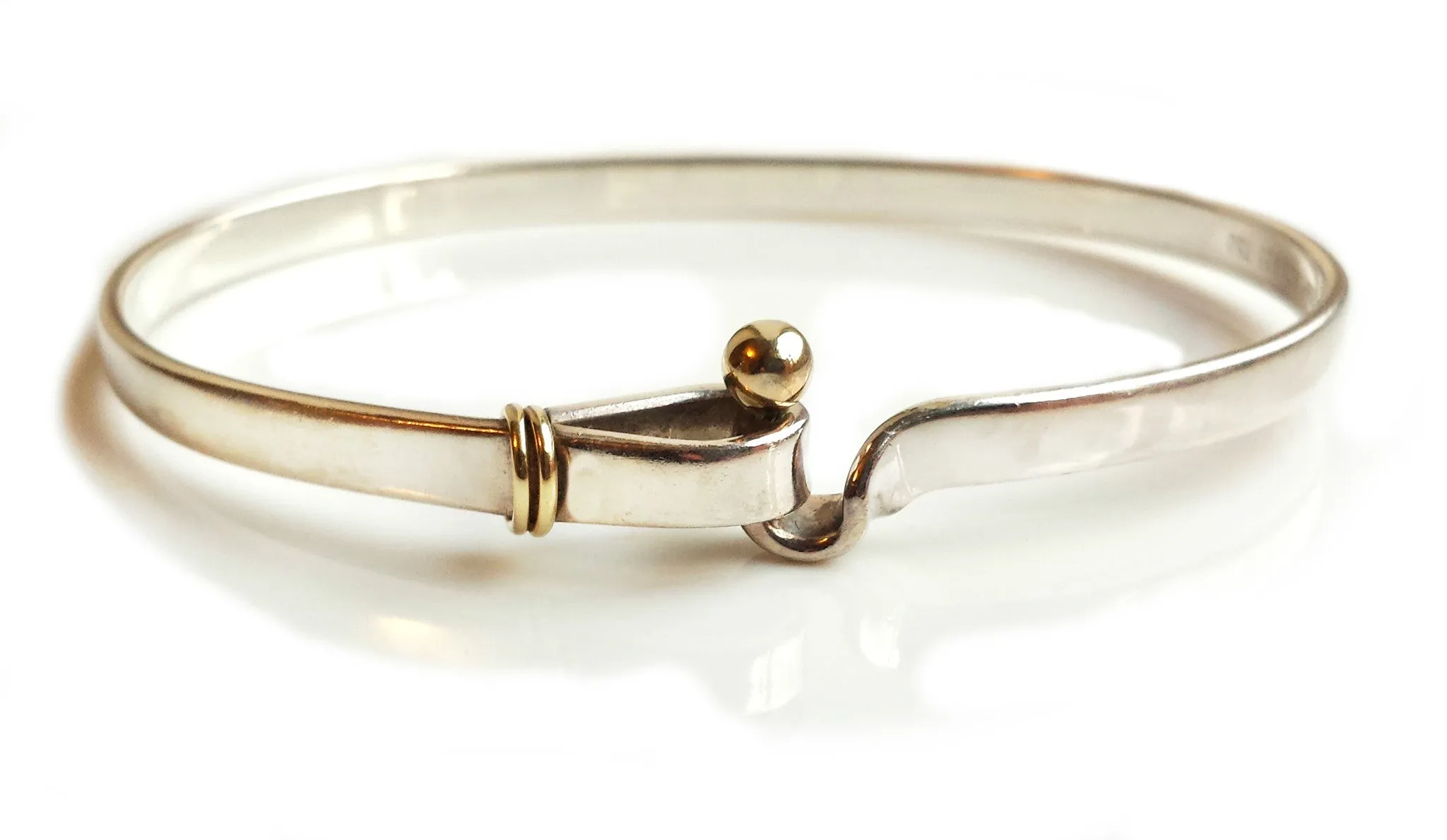 Vintage Tiffany & Co. Hook & Eye Bracelet in Sterling Silver & 18k Gold, 7½ inch