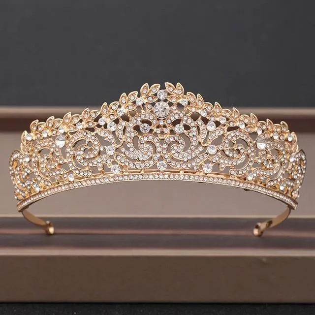 Wedding Crowns Tiaras Bridal Headpieces with Baroque Rhinestones Crystals