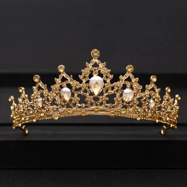 Wedding Crowns Tiaras Bridal Headpieces with Baroque Rhinestones Crystals