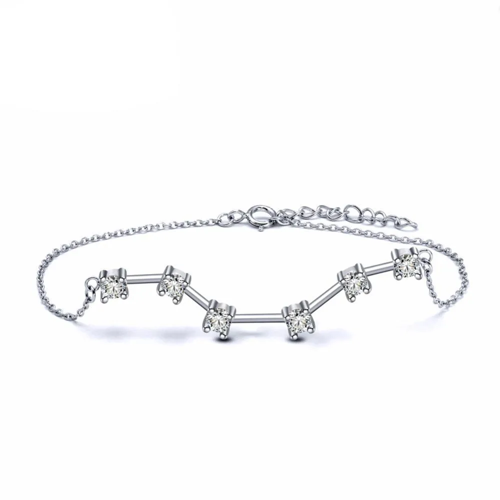 Women's Link Chain Bracelets With Cubic Zirconia Prong Setting