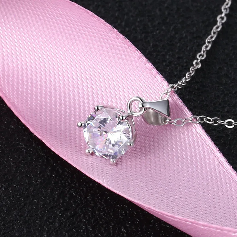 Women's Pendant S925 Sterling Silver Crystal Crown Pendant without Necklace for girls