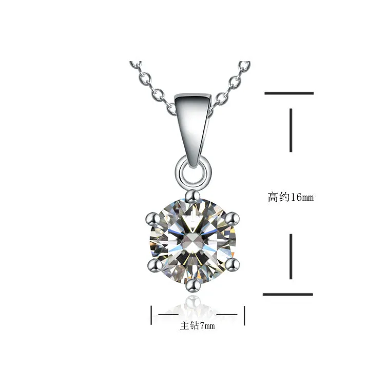 Women's Pendant S925 Sterling Silver Crystal Crown Pendant without Necklace for girls