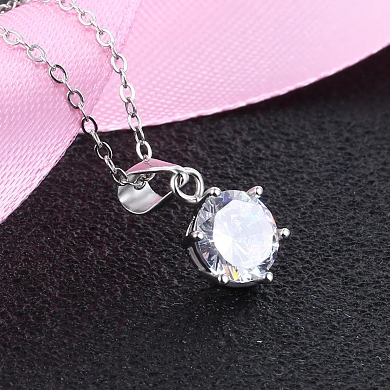 Women's Pendant S925 Sterling Silver Crystal Crown Pendant without Necklace for girls