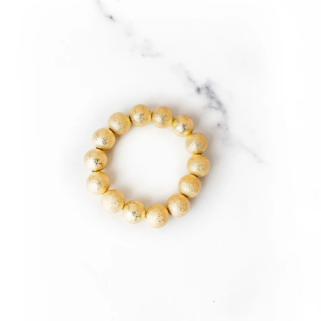 XL Brushed Gold Beaded Bracelet