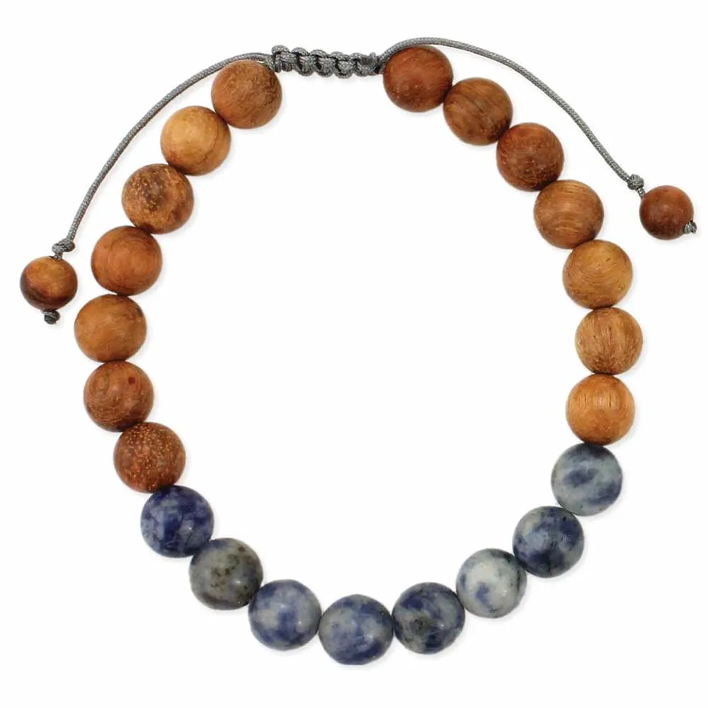 Zad River Walk Wood & Stone Unisex Pull Bracelet